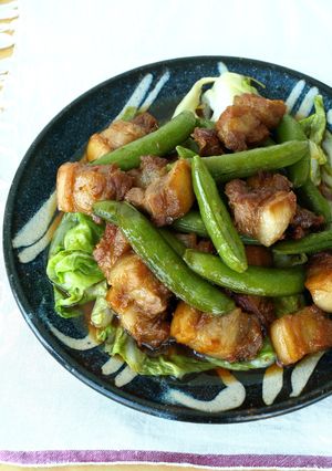 スナップえんどうと豚肉の炒め物-レシピのメイン写真
