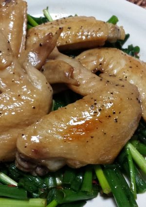 手羽先の旨酸っぱ煮~辛ネギ添え~-レシピのメイン写真