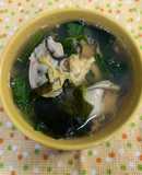 ほうれん草と、牡蠣の和風スープ