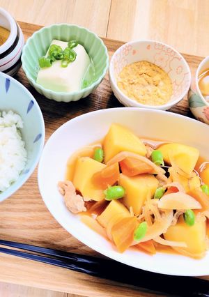 ✿鍋１つで５品！肉じゃが定食✿-レシピのメイン写真