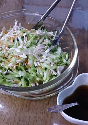 自家製ドレッシングの蒸し鶏レタスサラダ☆-レシピのメイン写真