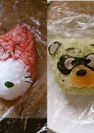 キャラ弁☆赤いきつねと緑のたぬき-レシピのメイン写真