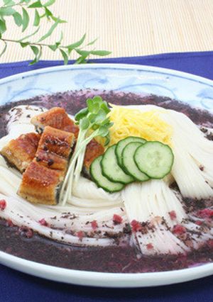 梅入り赤しそつゆの冷やしそうめん-レシピのメイン写真