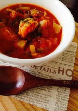 *＊海老と野菜のトマトクリームスープ＊*-レシピのメイン写真