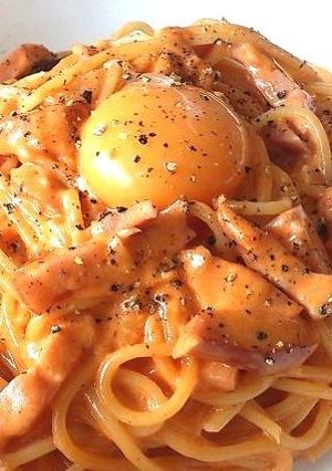簡単！濃厚カルボナーラチリトマト風♪-レシピのメイン写真