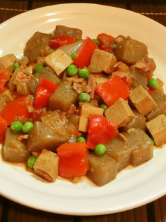 こんにやくと高野豆腐の炒め煮-レシピのメイン写真