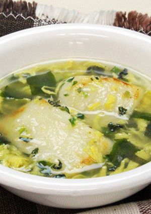 青菜と卵の餅入りスープ-レシピのメイン写真