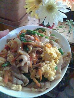 彩り野菜と豚バラの卵炒め-レシピのメイン写真