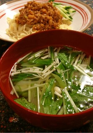 簡単♪水菜のあっさり中華風スープ-レシピのメイン写真