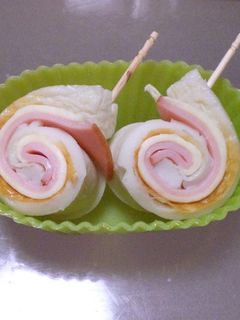お弁当のおかずに!ちくわのハムチーズ巻き-レシピのメイン写真