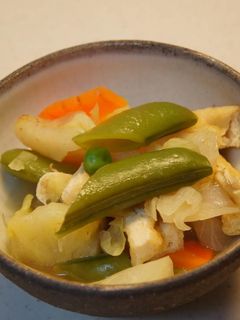 スナップえんどうとキャベツの煮物-レシピのメイン写真