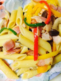 パプリカとベーコンの簡単&適当パスタ☆-レシピのメイン写真