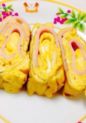 ハムチーズ厚焼きたまご♫-レシピのメイン写真