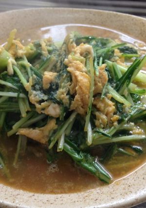 超かんたん！水菜の卵とじ-レシピのメイン写真