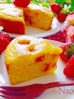 簡単ヘルシー混ぜるだけ苺ヨーグルトケーキ-レシピのメイン写真
