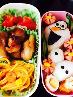 娘っ子喜ぶ、雪だるまオラフ弁当-レシピのメイン写真