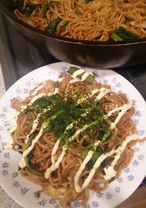 卵と小松菜の焼きそば！-レシピのメイン写真