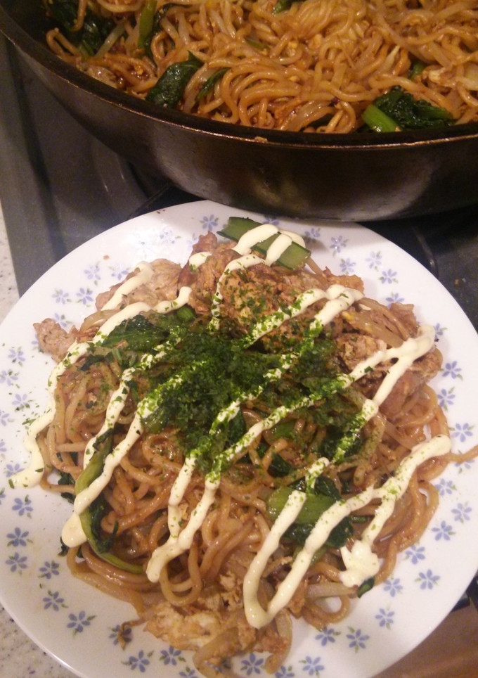 卵と小松菜の焼きそば！-レシピのメイン写真