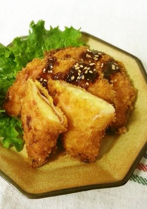 お弁当のおかずにも！ポテサラ＊ハムカツ-レシピのメイン写真