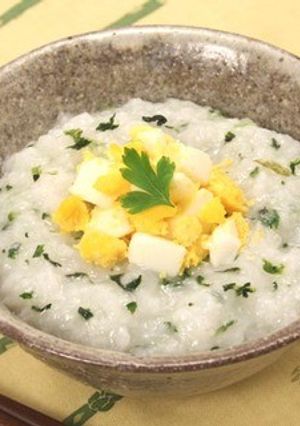 玉子と青菜のお粥-レシピのメイン写真