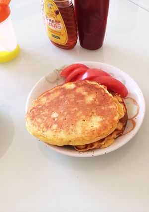 ツナかぼちゃホットケーキ-レシピのメイン写真