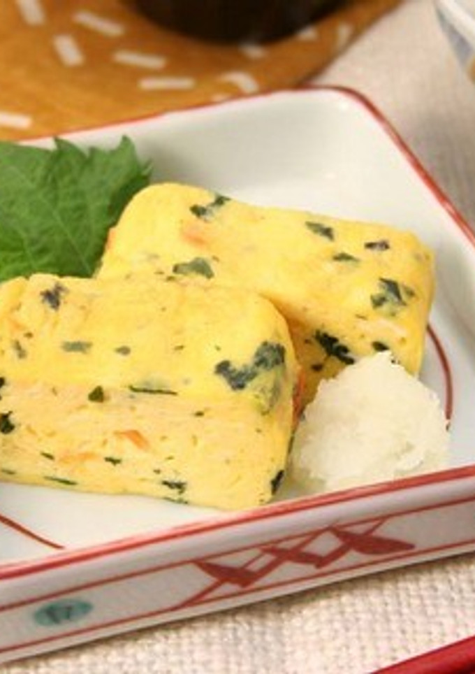 鮭とわかめのふんわり厚焼き玉子-レシピのメイン写真
