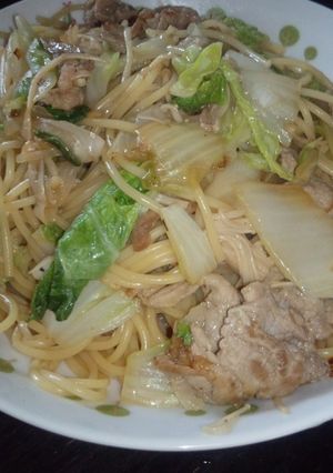 ポン酢で簡単♪白菜と豚肉のパスタ☆-レシピのメイン写真