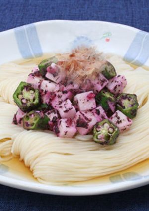 オクラと長芋のネバネバそうめん-レシピのメイン写真