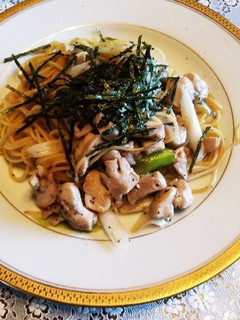 白葱とチキンのゆずポンパスタ-レシピのメイン写真
