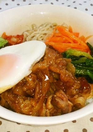 美味しい♪焼き肉丼風✩ビビンバ-レシピのメイン写真