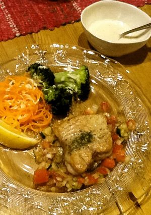 お魚のイスラエルサラダソース添え♡-レシピのメイン写真