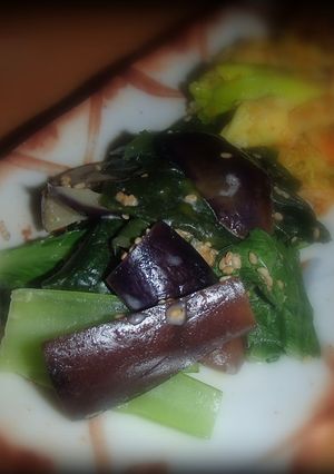 ナスと小松菜とワカメの胡麻味噌和え-レシピのメイン写真