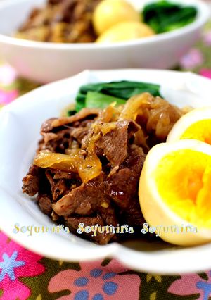 簡単ご飯がすすむ 牛肉ゆで玉～すき煮-レシピのメイン写真