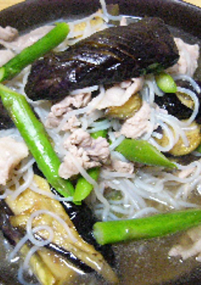 揚げナスとアスパラと豚肉の煮物-レシピのメイン写真