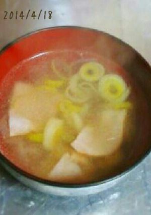 ハムとネギの鶏がらスープ-レシピのメイン写真