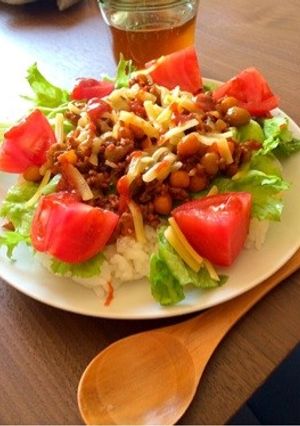 ミックスビーンズ☆タコライス-レシピのメイン写真