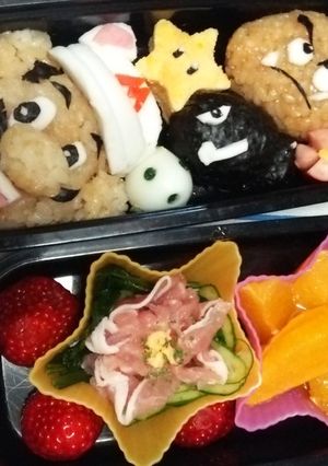 マリオ白い帽子おじさんキャラ弁by千風-レシピのメイン写真