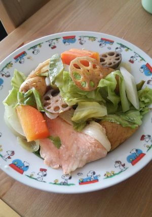 〔タジン鍋〕鮭とたっぷり野菜蒸し♪-レシピのメイン写真