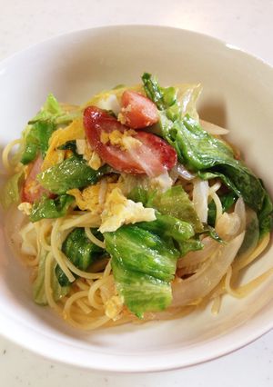 レタス＆玉子パスタ-レシピのメイン写真