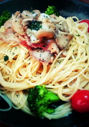 ポン酢仕上げコラーゲンたっぷり鶏皮パスタ-レシピのメイン写真