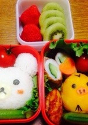 コリラックマとキイロイトリのキャラ弁-レシピのメイン写真