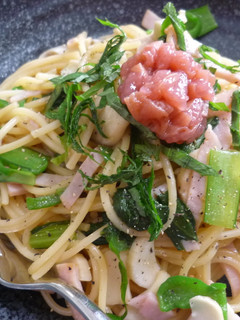 お醤油と梅干で簡単和風パスタ♪-レシピのメイン写真