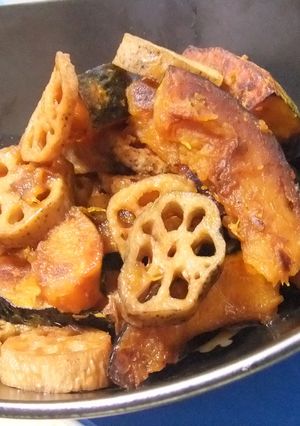 カボチャとレンコンの揚げ煮-レシピのメイン写真