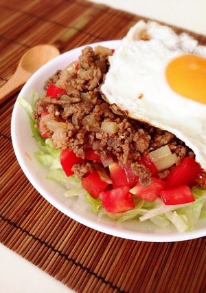 タコライス風♪ひき肉とトマトのさっぱり丼-レシピのメイン写真