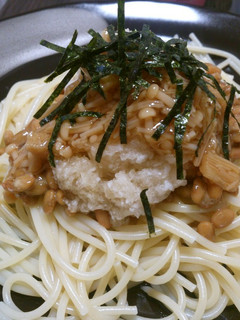 なめ茸おろし納豆パスタ-レシピのメイン写真