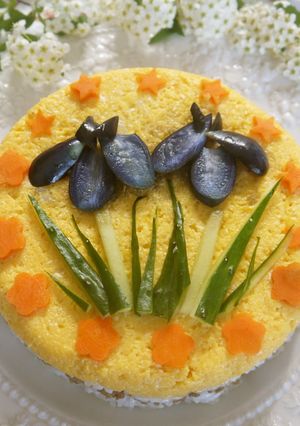 こどもの日☆花菖蒲のケーキ寿司でお祝い❀-レシピのメイン写真