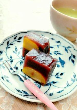 栗の甘露煮を使って簡単に蒸しようかん-レシピのメイン写真