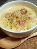 朝食やランチに♪レンジで味噌ミルクスープ