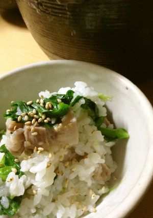 豚肉と菜花のたきこみごはん-レシピのメイン写真