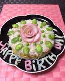 お誕生日ピンク！薔薇な花！すし飯ケーキ